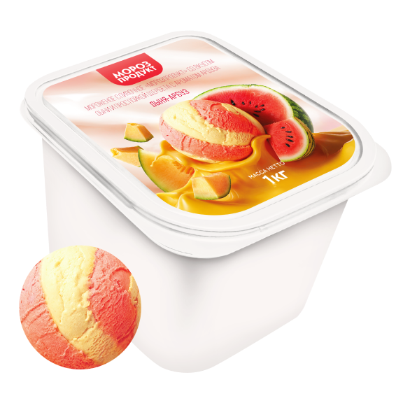 «МОРОЗПРОДУКТ» дыня-арбуз с прослойкой щербета сливочное в кюветах